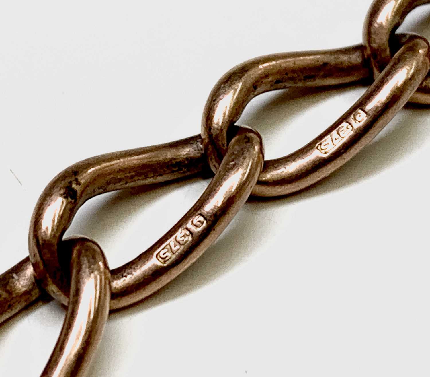 Lot 219 - A 9ct rose gold watch chain 22.6gm