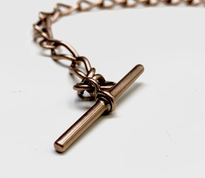 Lot 219 - A 9ct rose gold watch chain 22.6gm