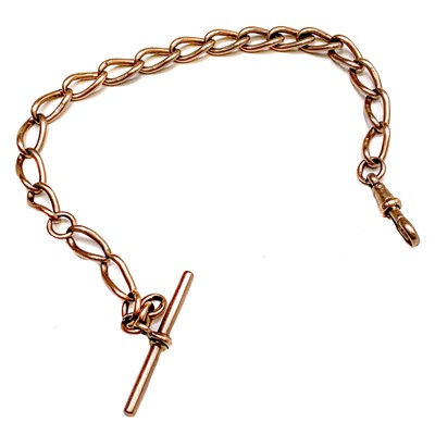 Lot 52 - A 9ct rose gold watch chain.