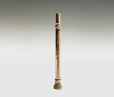 Lot 1251 - A Victorian gold propelling pencil with date...