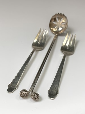 Lot 1034 - Two American silver forks marked Gorham...