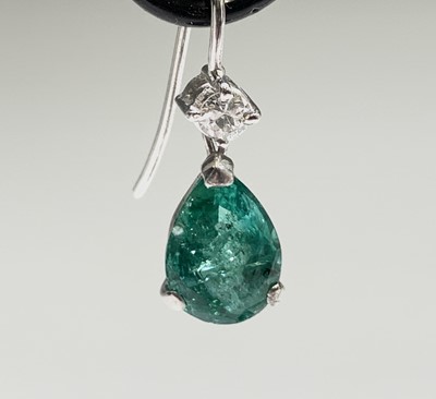 Lot 340 - A pair of impressive emerald and diamond...