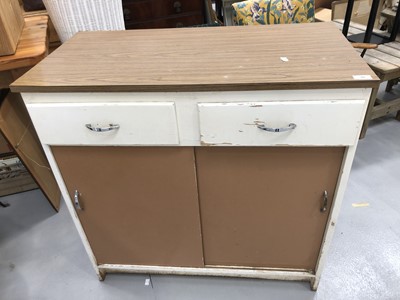 Lot 99 - Vintage kitchen cupboard with two drawers and...