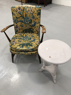 Lot 101 - Painted occasional table, and a mid-century...