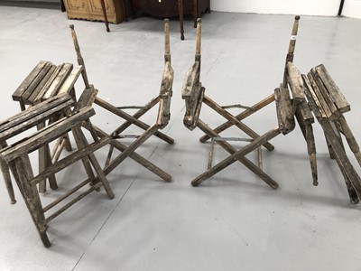 Lot 102 - Five folding garden chair frames.