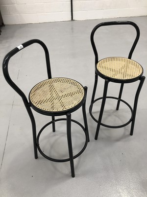 Lot 105 - A pair of metal tube frame "bentwood" style...
