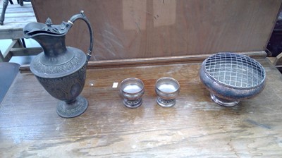 Lot 72 - A collection of silver-plated items. A pair of...