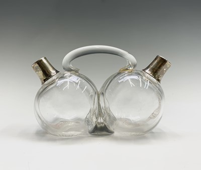 Lot 1061 - A cylindrical cut glass toilet jar with plain...