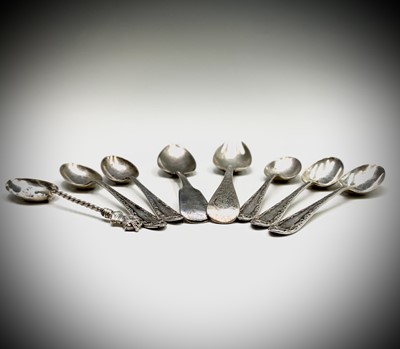 Lot 1019 - Eight small silver spoons 4.2oz