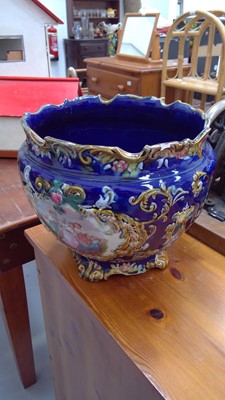 Lot 83 - Decorated ceramic plant pot.