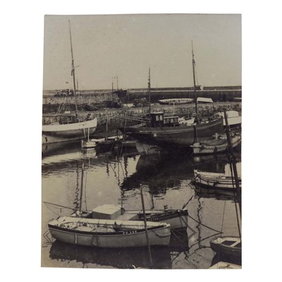 Lot 275 - OLD PHOTOGRAPH. Newlyn Harbour with fishing...