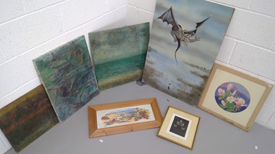 Lot 134 - Abstract paintings etc