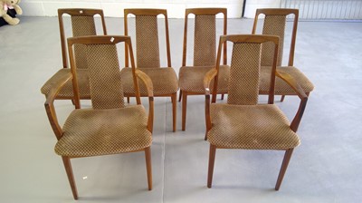 Lot 140 - Six G-Plan teak dining chairs with original...