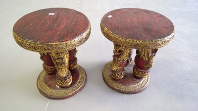 Lot 144 - A pair of southeast Asian lacquer occasional...