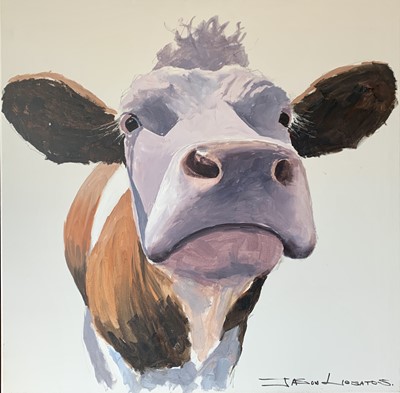 Lot 1124 - Jason LIOSATOS Cows Head Oil on canvas Signed...