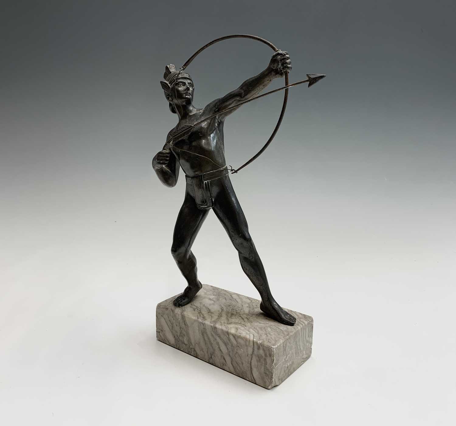 Lot 53 - A cast metal figure of a Greek archer, mid...