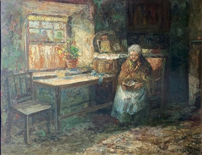 Lot 621 - John Falconar SLATER (1857-1937), Reading, oil...