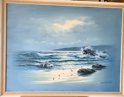 Lot 189 - Keith ENGLISH Gentle Waves Oil on canvas...