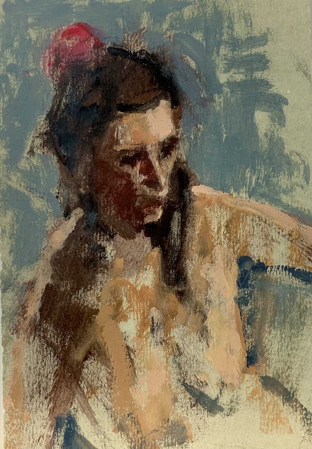 Lot 26 - Eric WARD(1945) Nude Oil sketch 19x13cm