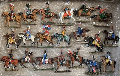 Lot 736 - Napoleonic Cavalry - A box containing 20 lead...