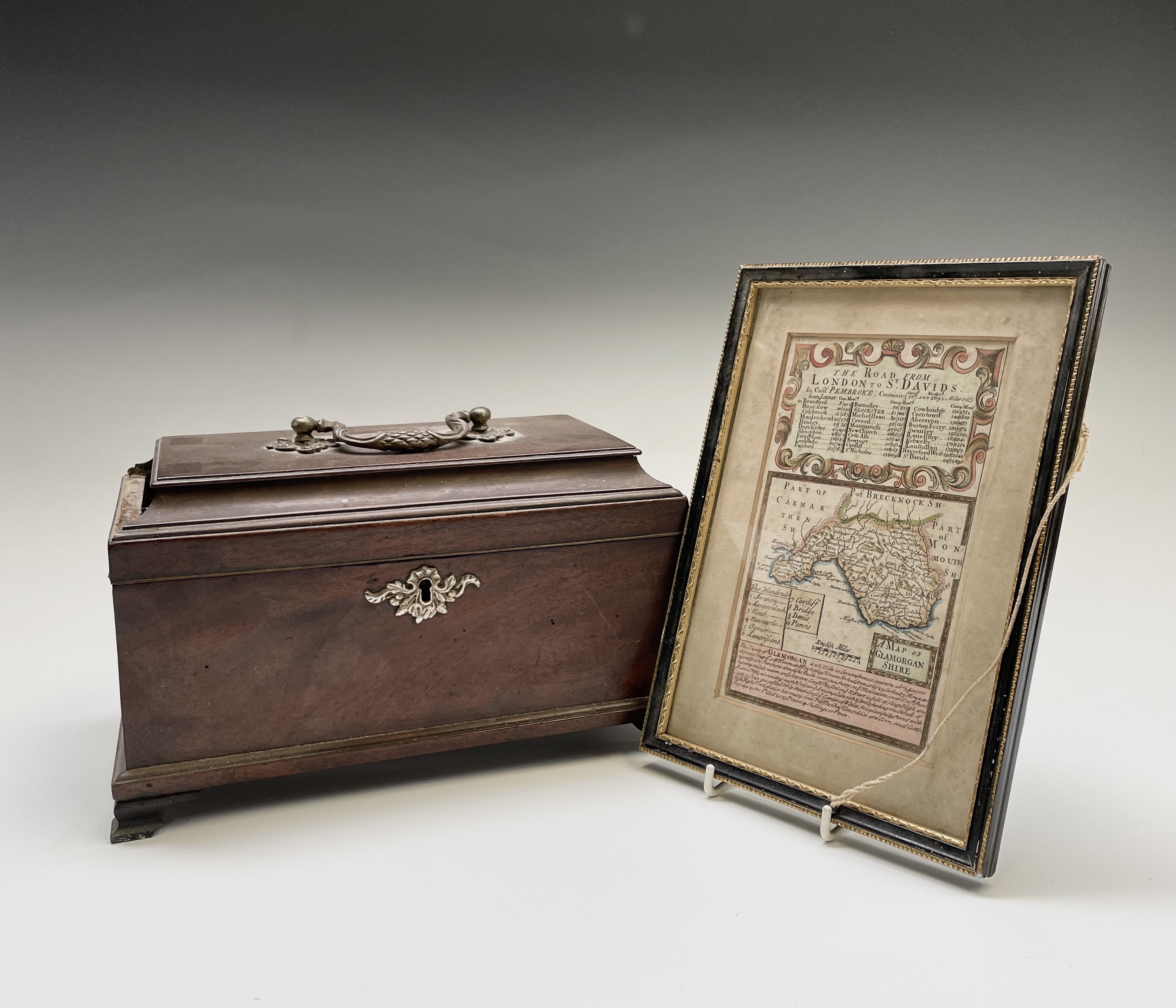 Lot 72 An early III mahogany caddy, with