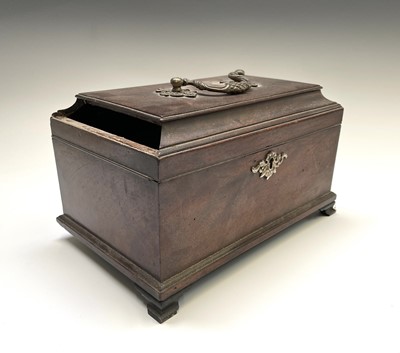 Lot 72 - An early George III mahogany caddy, with white...