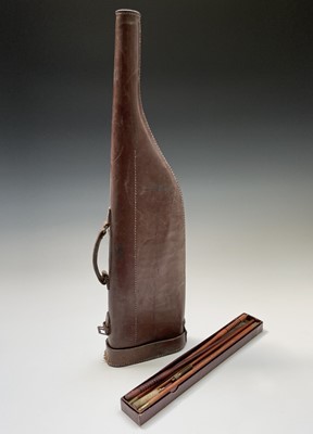 Lot 80 - A leather leg of mutton gun case, length 79cm...