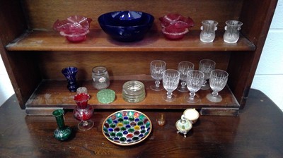 Lot 171 - Crystal wine glasses, scent bottle in...