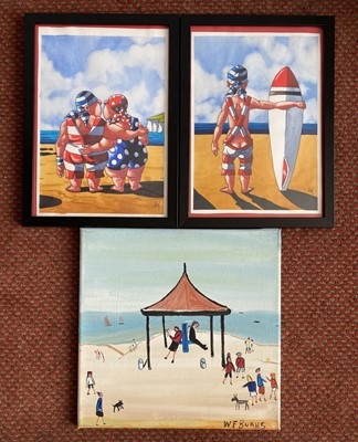 Lot 303 - Two watercolours by Paul M Kiernan, an oil by...