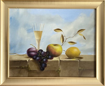 Lot 1176 - Mike WOODS (1967) Still Life Oil on canvas...