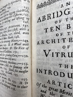 Lot 1316 - VITRUVIUS. 'An Abridgment of the Architecture.....