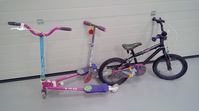 Lot 193 - A "Tink" child's bike, and two scooters.