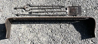 Lot 8 - A Georgian pierced steel fender and a set of...