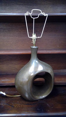 Lot 194 - Sculptural bronze effect lamp.