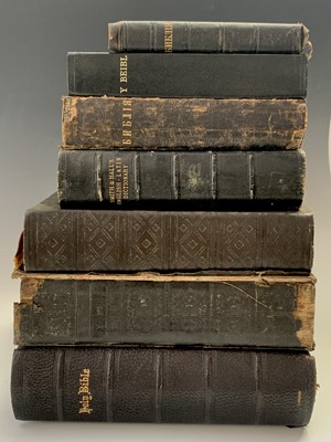 Lot 1328 - BIBLES. Six bibles including a family bible, a...