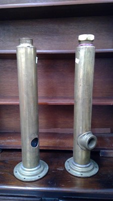 Lot 195 - Two large brass cylinders PUMP impressed to...