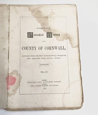 Lot 1235 - 'Parochial History of the County of Cornwall'....