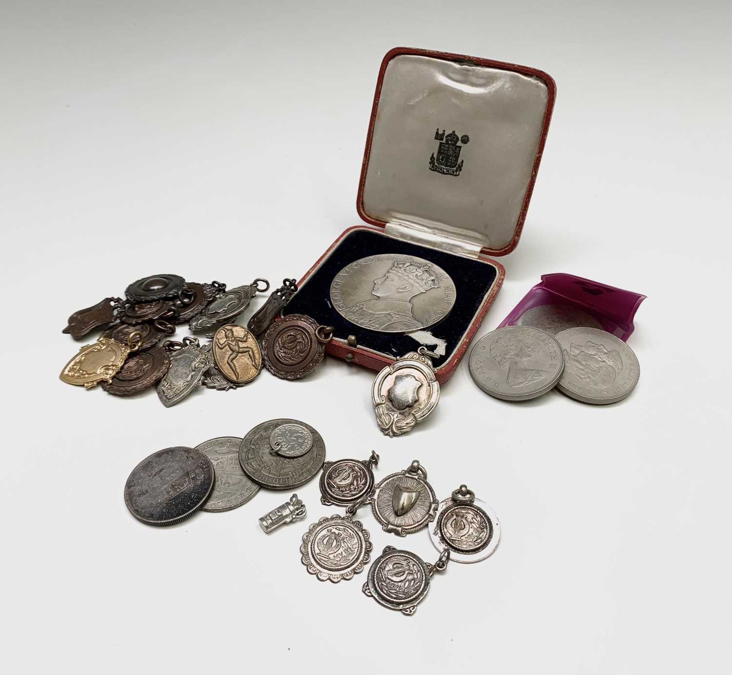 Lot 219 - 1937 Coronation Medallion, Silver & Other...