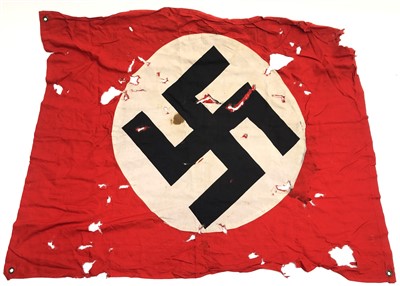 Lot 225 - A WWII period Third Reich Nazi swastika flag...