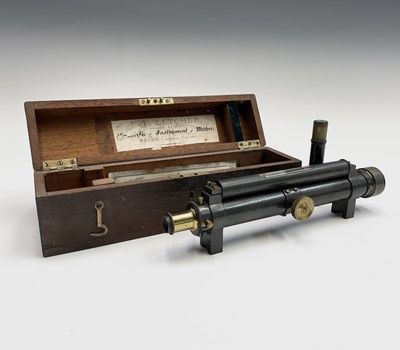 Lot 501 - A lacquered brass surveyors level, late 19th...