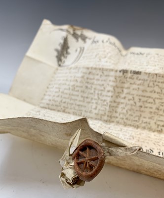 Lot 1216 - 1: INDENTURE. Fine Elizabeth I with one and a...