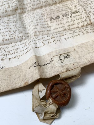 Lot 1216 - 1: INDENTURE. Fine Elizabeth I with one and a...