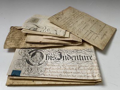 Lot 1217 - INDENTURE. 1623 in a delicate state; plus four...