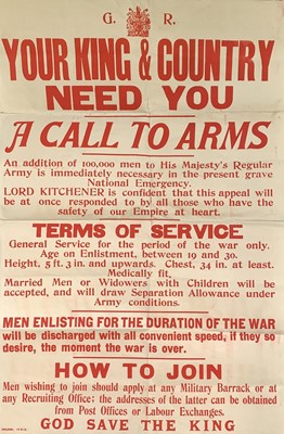Lot 224 - A Pair of Original World War I Recruiting...