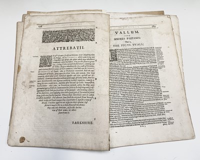 Lot 1346 - WILLIAM CAMDEN. 'Britannia'. Loose leaves from...