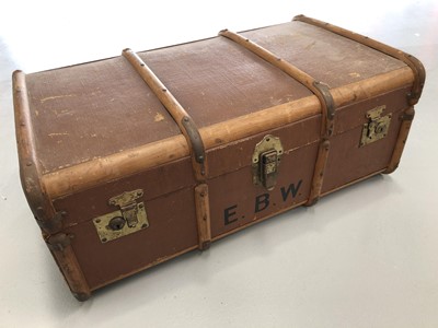 Lot 255 - Luggage trunk with original liner, height 35cm...