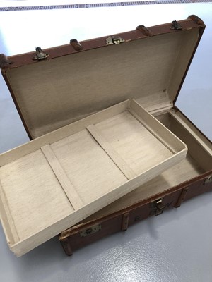 Lot 255 - Luggage trunk with original liner, height 35cm...