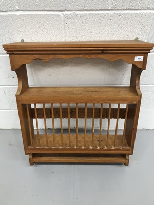 Lot 260 - Pine wall mounted dish rack, height 81cm width...