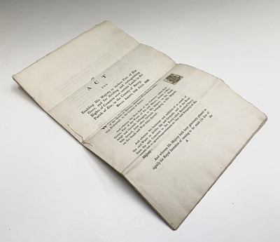 Lot 1361 - An act for enabling His Majesty to enclose...