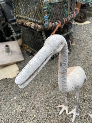 Lot 603 - A pair of cast metal flamingo garden ornaments....